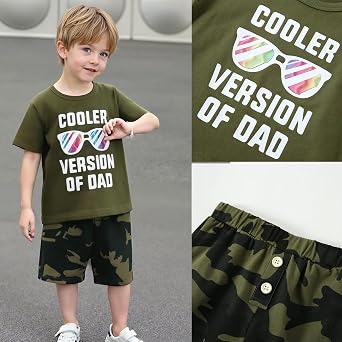 DISAUR Toddler Baby Boys Summer Outfits 2 Piece Short Sleeve Graphic T Shirt and Shorts Set for 12 Months-5T