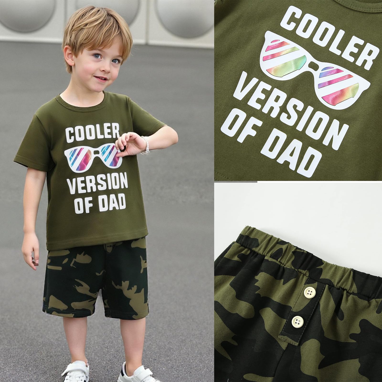 DISAUR Ropa para niños pequeños, conjunto de ropa de verano de manga corta con pantalones para niños de 1 a 5 años
