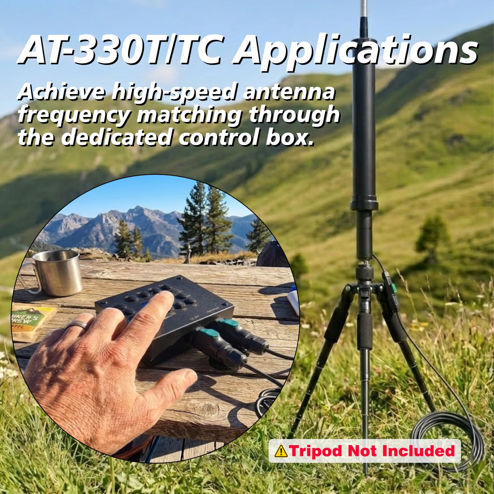 Antena Móvil HF Programable 3.5-50MHz GRA-AT330T, Sistema de Destornillador Motorizado para Soporte de Radio Amateur - Conector UHF