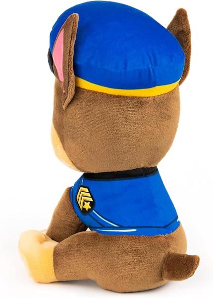 LA PAT’ PATROUILLE - PELUCHE GUND 25 CM CHASE - Peluche Chase Taille 25 cm - Lavable En Surface - Jouet Premier Age - 6058444 - Jouet Bébé 12 Mois et + - 4