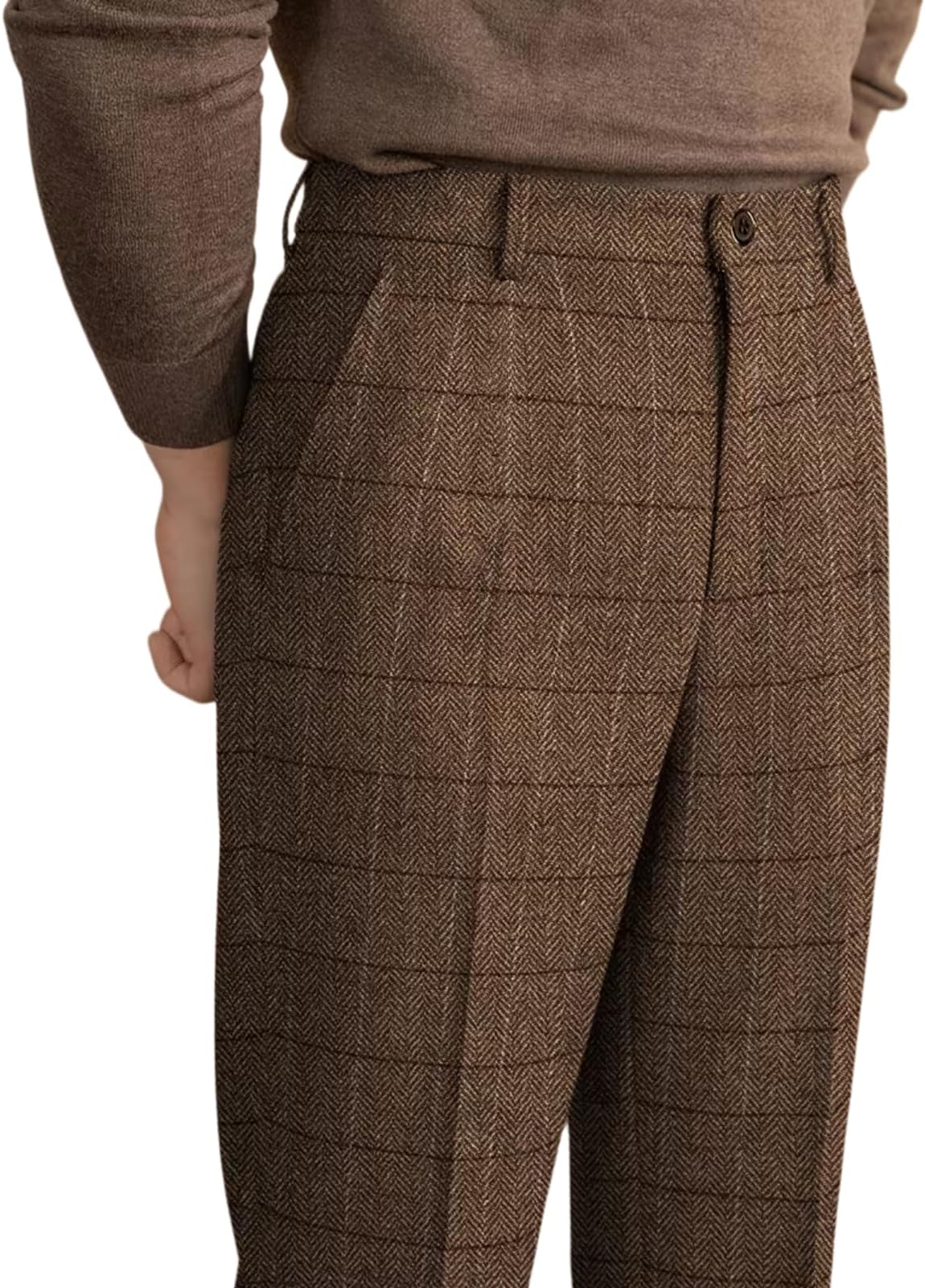 - Men's Dress Pants Tweed Plaid Classic Fit Siut Separates Slim Stylish Wool Casual Business Suit Pants