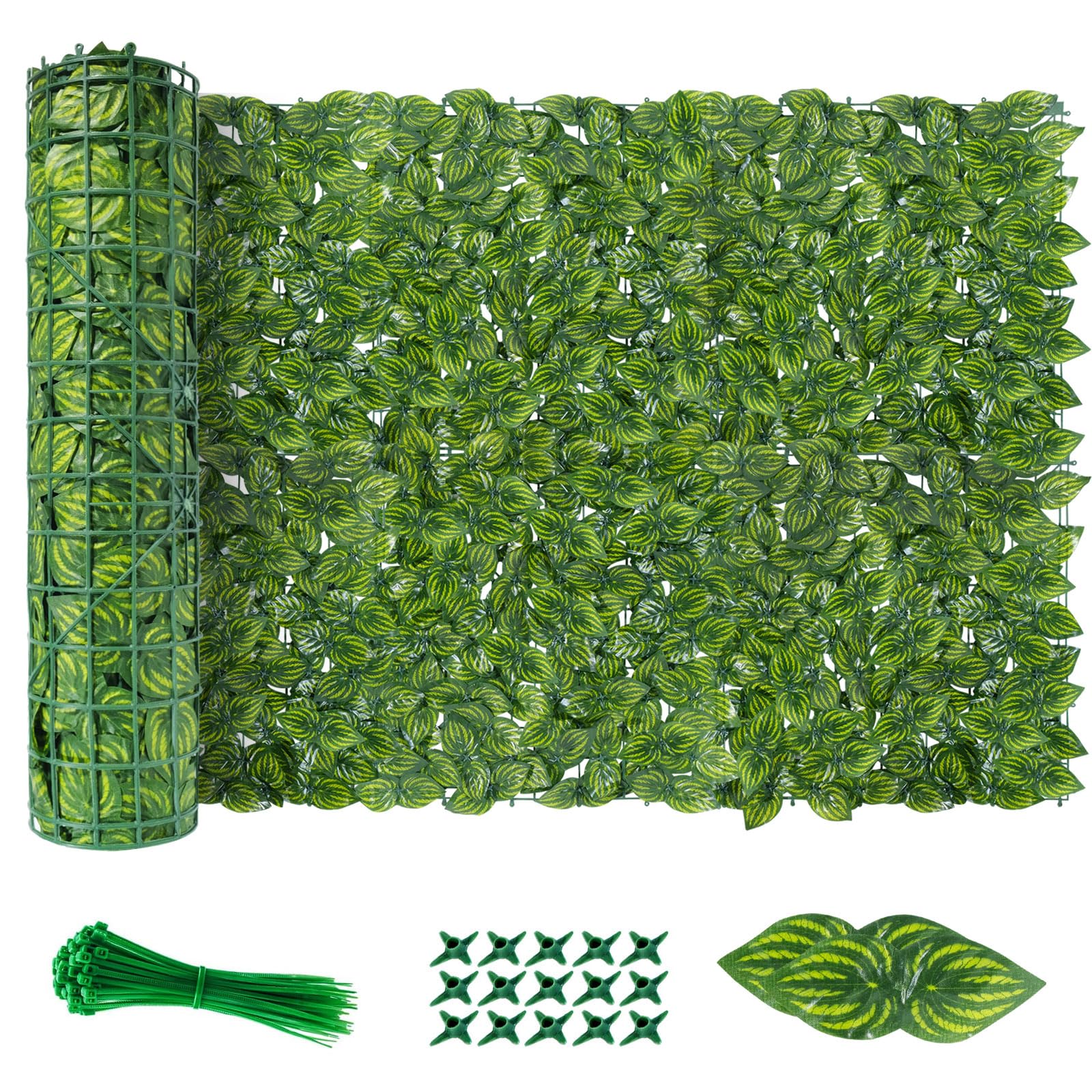 Artificial Ivy Privacy Fence Wall Screen, 240"x40" Artificial Hedges Fence, Anti-Ultraviolet Artificial Faux Ivy Hedge for Outdoor, Garden Décor