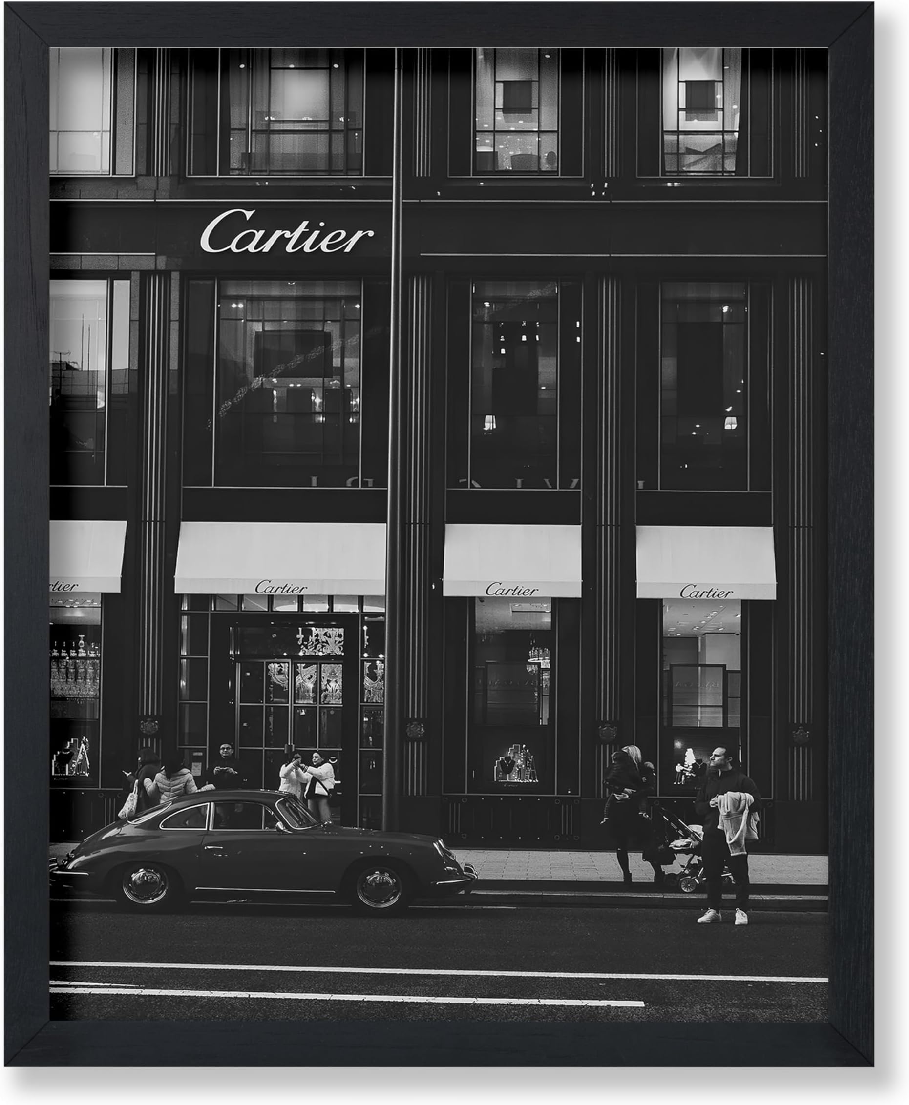 Poster Master Timeless Fashion Poster - Store Front Print - Architecture Art - Luxury Brand Art - Gift for Men, Women & Fashionista - Chic Decor for Living Room or Bedroom - 8x10 UNFRAMED Wall Art