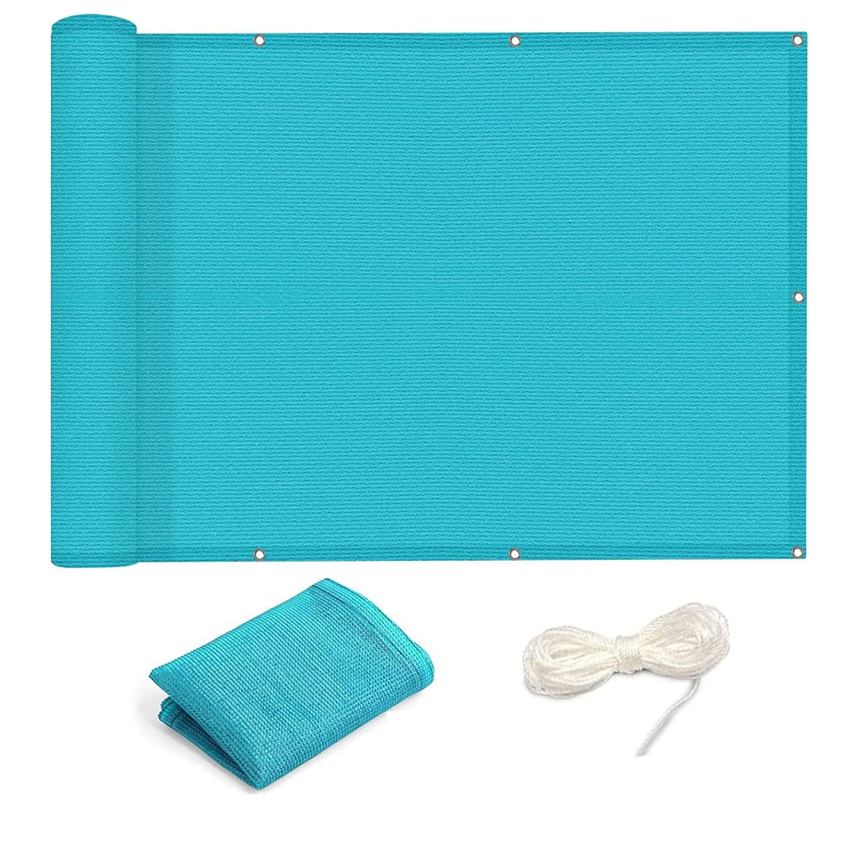 Voile d'ombrage en polyester résistant petit format bicolore crème bleu pour jardin