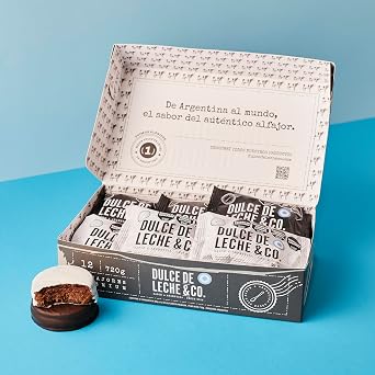 Dulce de Leche & CO. Alfajores Premium DDL&CO Box X 12 units. (Mixed) 6 Black and 6 White Chocolate - Made in Argentina (2)