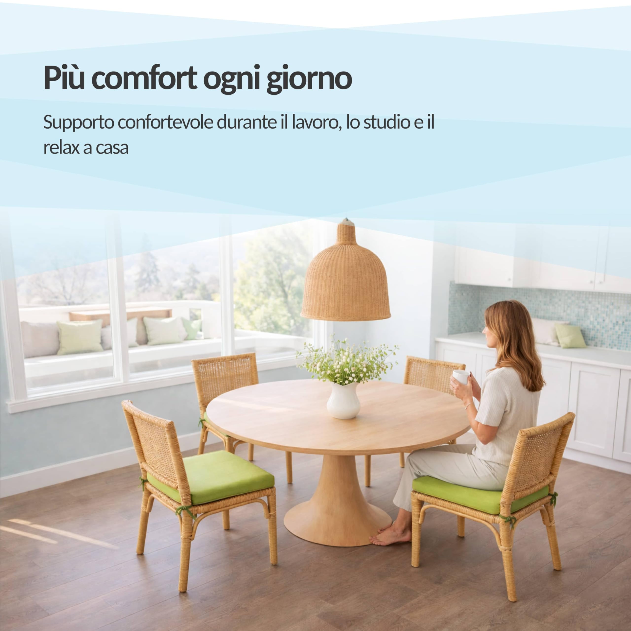 POKAR Cuscino per Panca 110x50 cm | Sfoderabile con Lacci Antiscivolo | Seduta per Panchina, Panca da Giardino, Dondolo, Sedia | Interno ed Esterno | OEKO-TEX | Prodotto nell'UE | Marrone