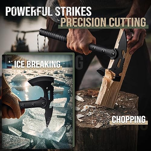 Miniatura 10 de Freelander Hacha de campamento con funda, hacha táctica afilada con clip y abridor de botellas, martillo táctico Tomahawk, hacha de supervivencia