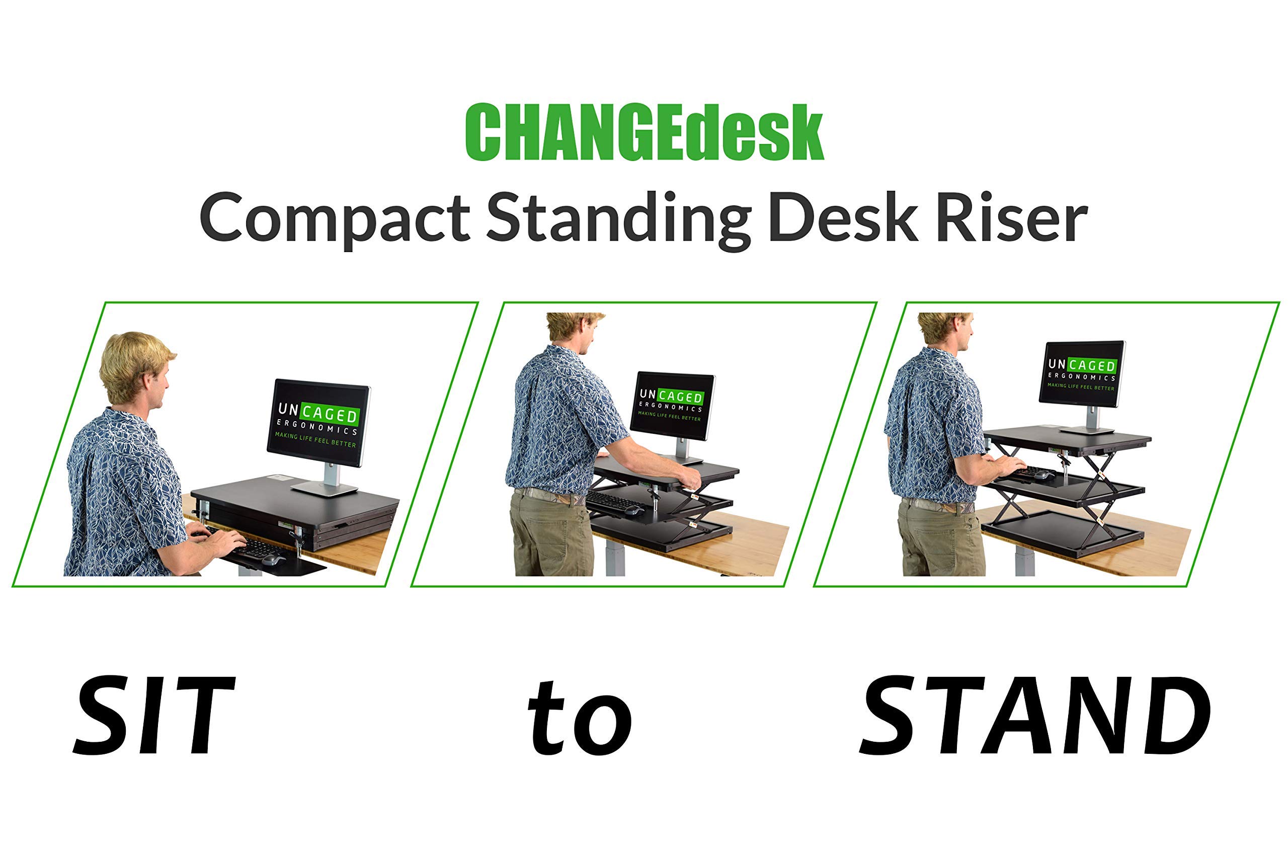 CHANGEdesk Tall Ergonomic Standing Desk Converter with Adjustable