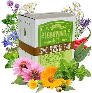 Medicinal & Herbal Tea Indoor Herb Garden Starter Kit - Deluxe Herb Seed...