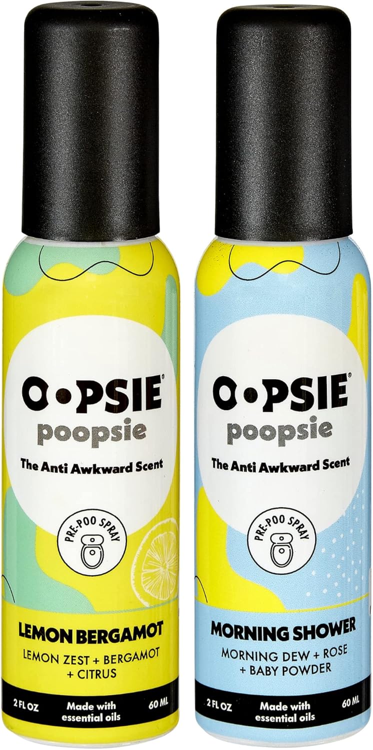 Lemon Bergamot and Morning Shower Essential Oil Toilet Spray Set