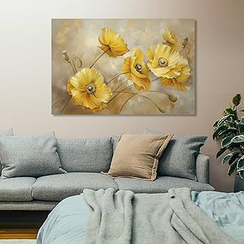 Amazon.co.jp: 絵画 豪華なケシの花インテリア 絵画 魅力的な花