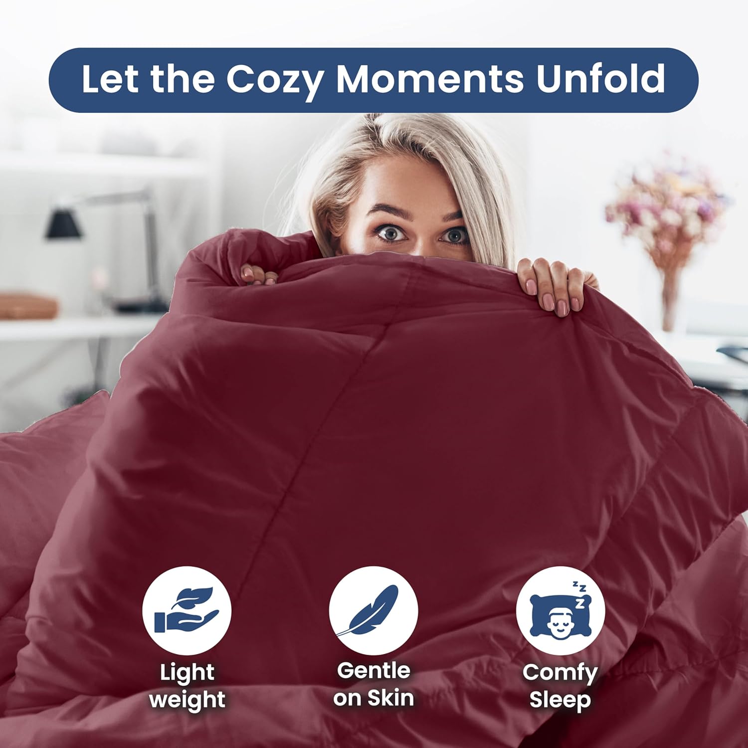 Martex 3-Piece Reversible Comforter Set – Full/Queen Comforter Set – for Full Size Bed & Queen Size Bed - Versatile Room Decor – Durable Bedding Set – Machine Washable – Super Soft – Burgundy/Grey