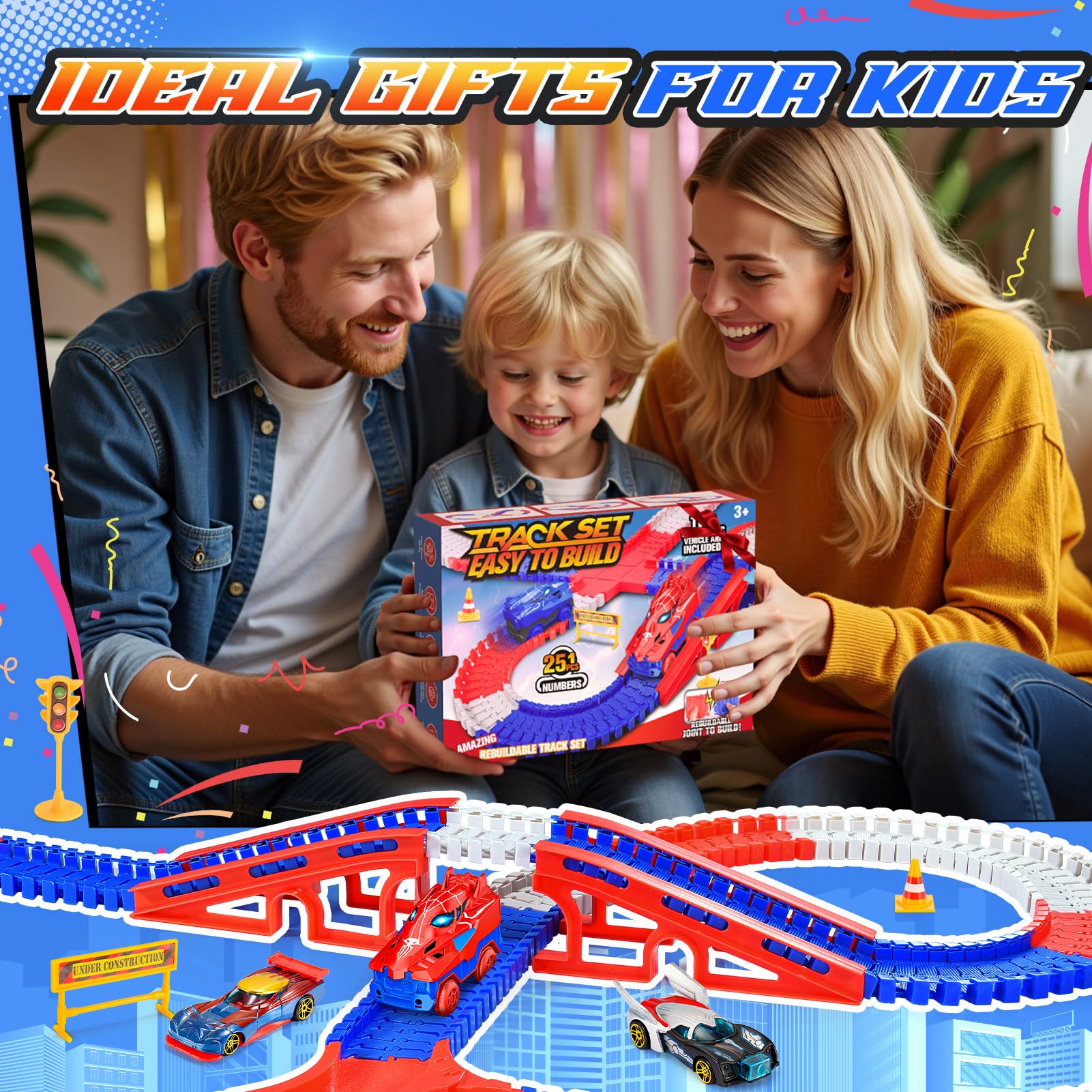 Juguetes Niños 2 3 4 5 6 Años, Coche Regalo Niño Niña 3-6 Años Eléctrico Pista de Coche Regalo Navidad Niño Niña 3-6 Años Juegos Educativos