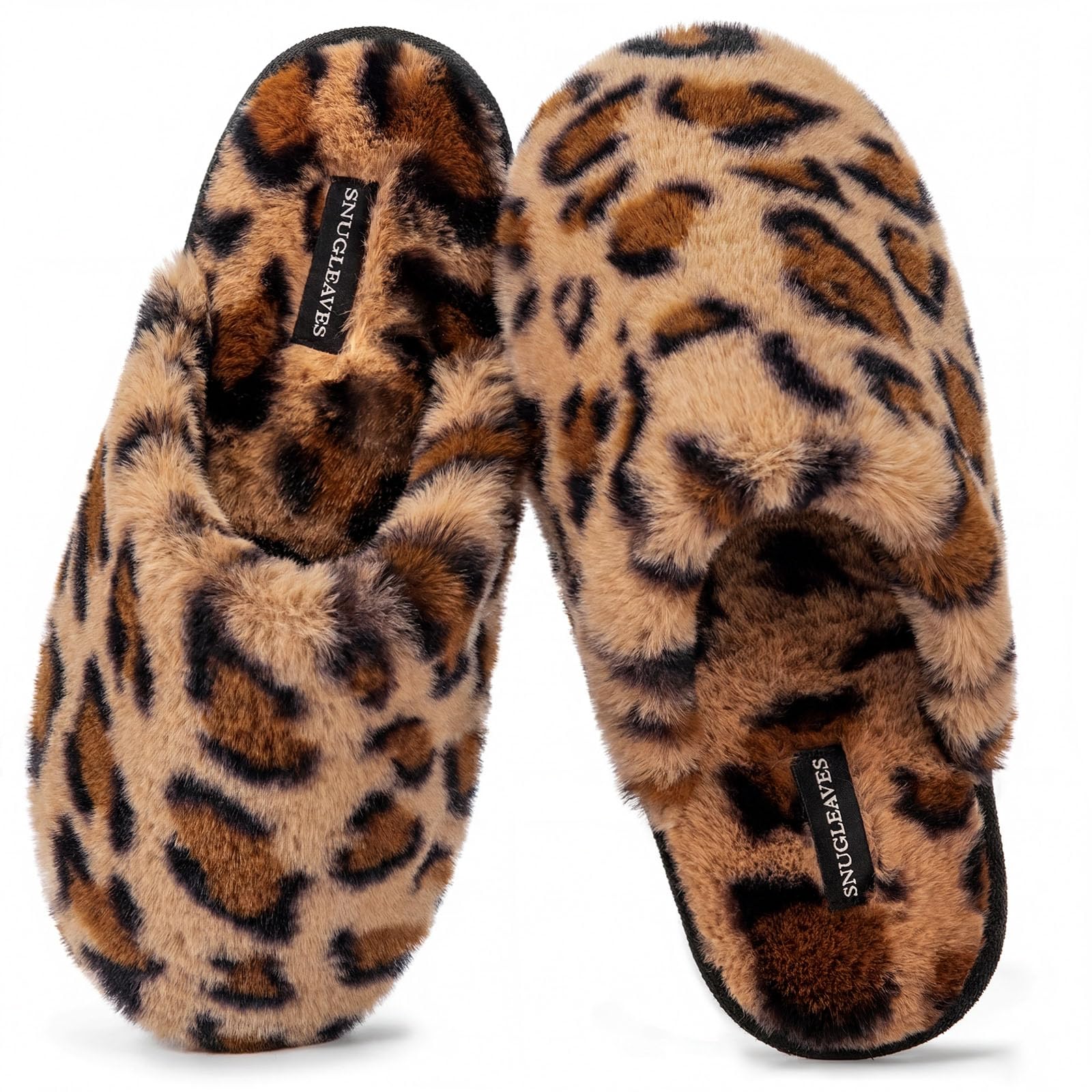 Women's Fuzzy Scuff Slippers Soft Comfy Memory Foam Non-slip Indoor House Shoes