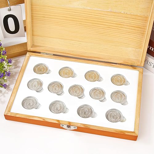 Miniatura 4 de TINGKU Monedas de Boda Arras de Boda Catolica Recuerdos Para Boda con Monedas de Plata Decoracion Para Bodas con 13 Monedas Virgen de Guadalupe en