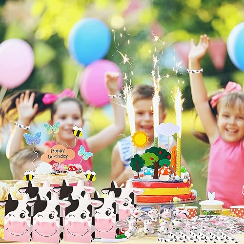 Miniatura 7 de 86 piezas de recuerdos de fiesta de vaca los suministros incluyen llaveros, pulseras de silicona, bolsas de fiesta, calcomanías de vinilo para