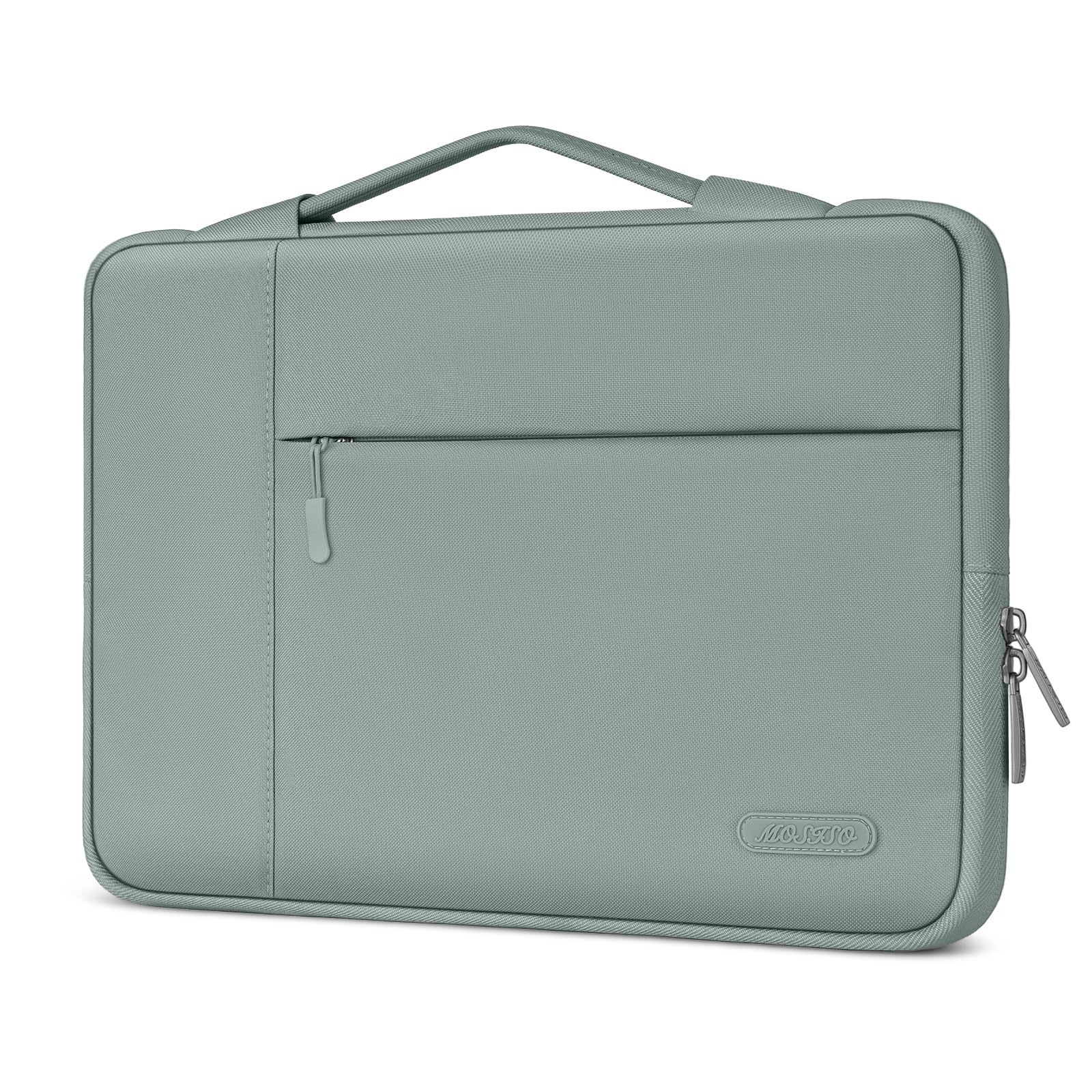 MOSISO Laptop Sleeve Compatible with MacBook Air/Pro, 13-13.3 inch Notebook, Compatible with MacBook Pro 14 inch M3 M2 M1 Chip Pro Max 2024-2021, Polyester Multifunctional Briefcase Bag, Antique Green