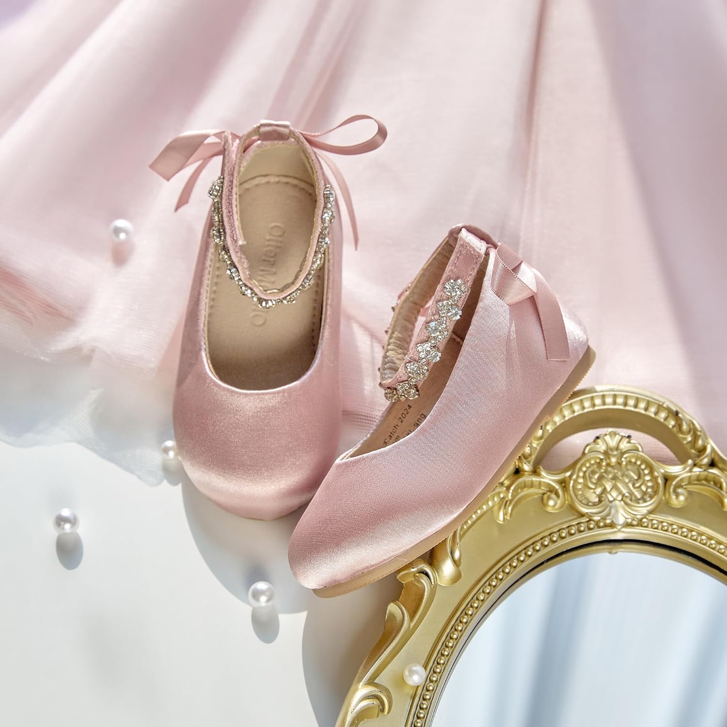 Otter MOMO Toddler Little Girls Princess Shoes Mary Jane Ballerina Flats Flower Girl Dress Shoes - Image 7