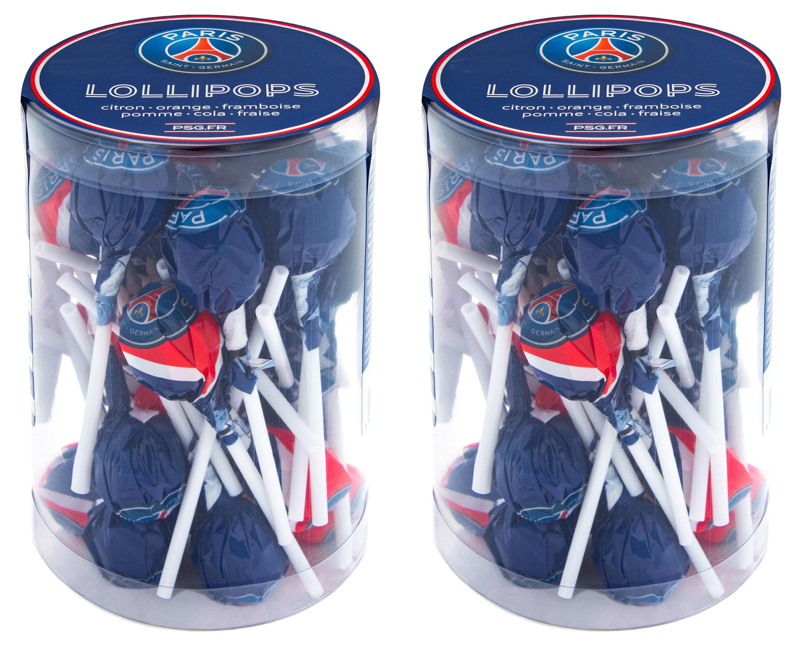 2 boites de 15 sucettes PSG - Collection officielle PARIS SAINT GERMAIN