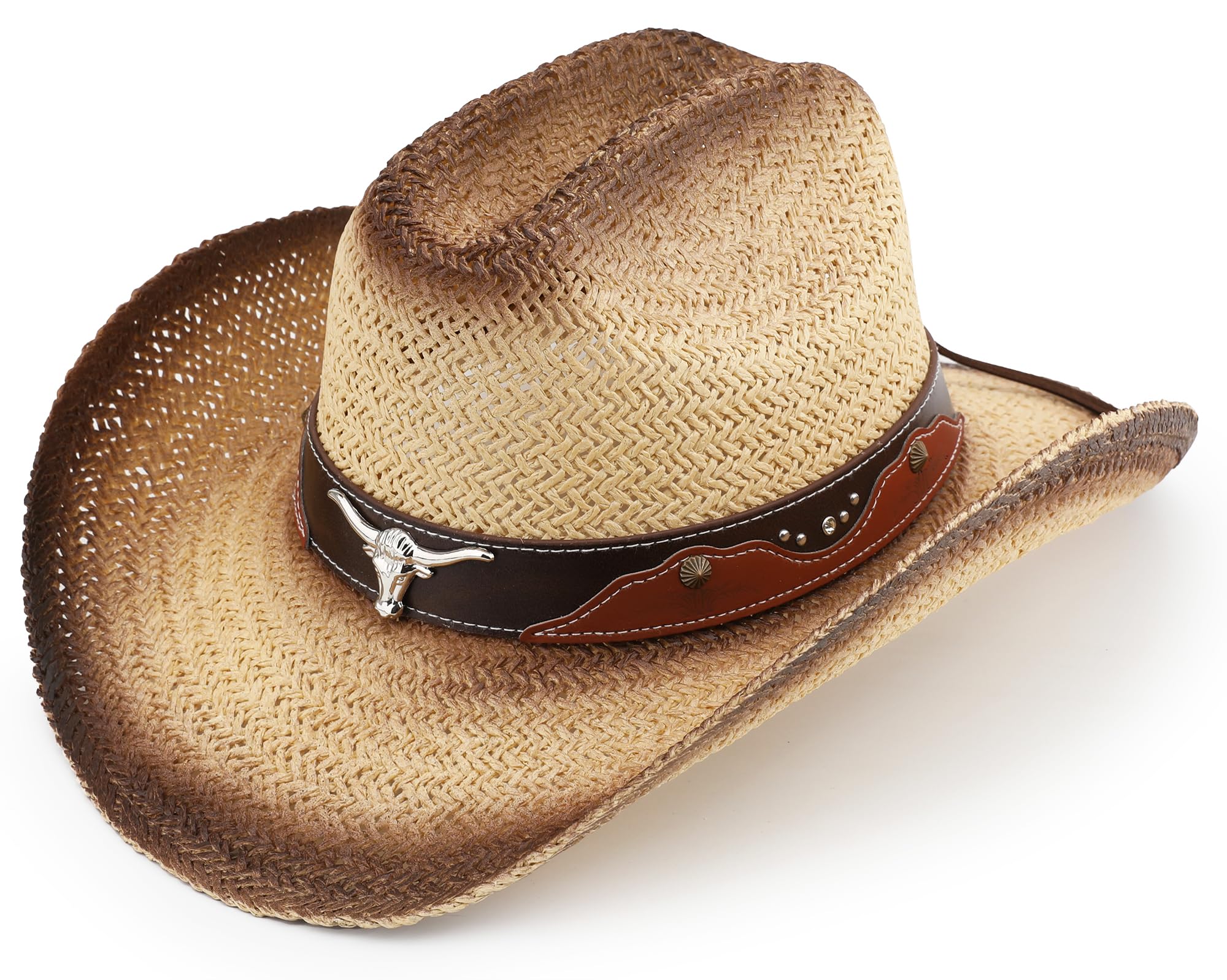 Besoogii Western Straw Cattleman Crease Hat