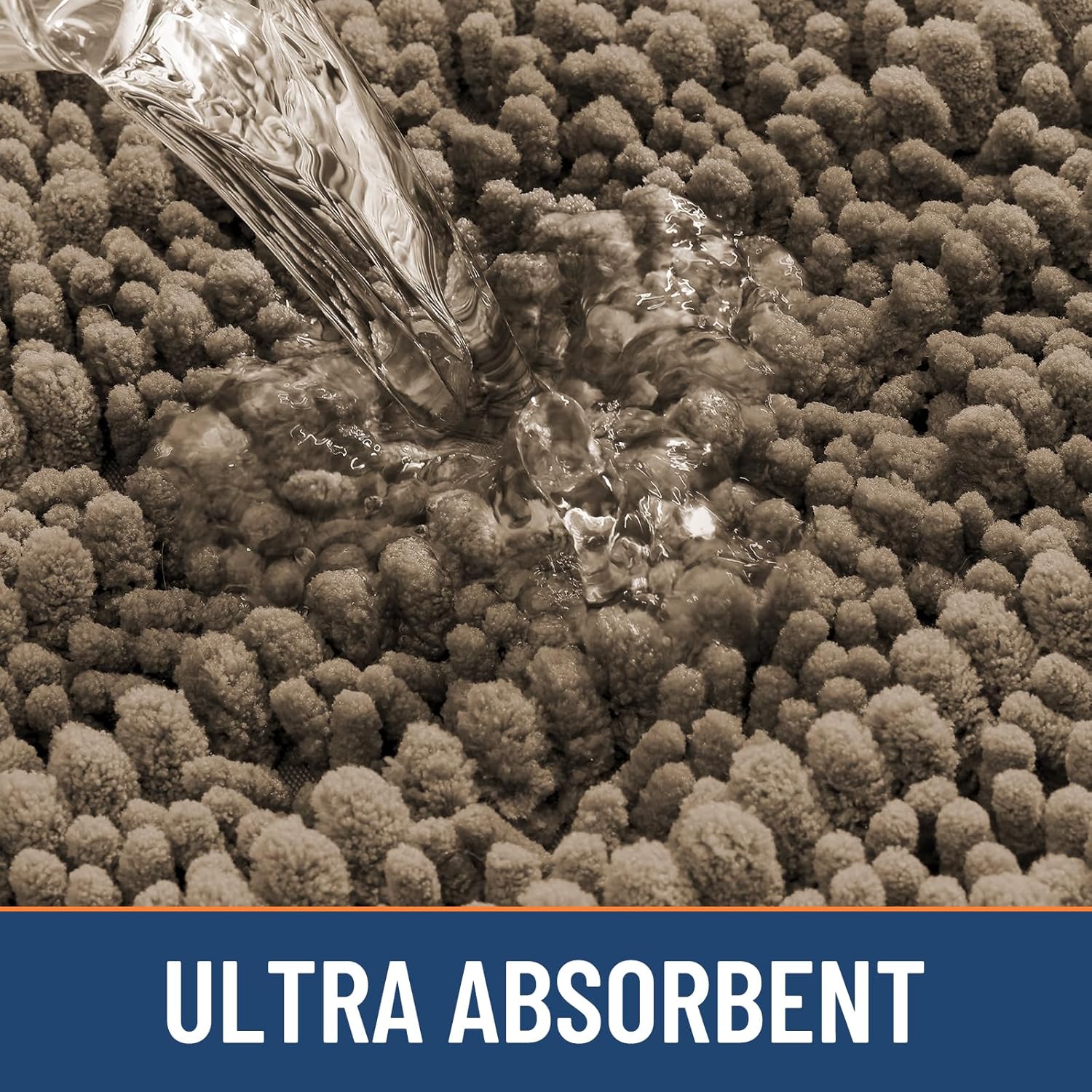 Smiry Bathroom Rugs Mat 40x32, Extra Soft Absorbent Chenille Bath Rugs, Non Slip Rubber Backing Machine Washable Quick Dry Bath Mats for Bathroom Floor, Tub, Shower, Home Decor Accessories, Camel - Image 5