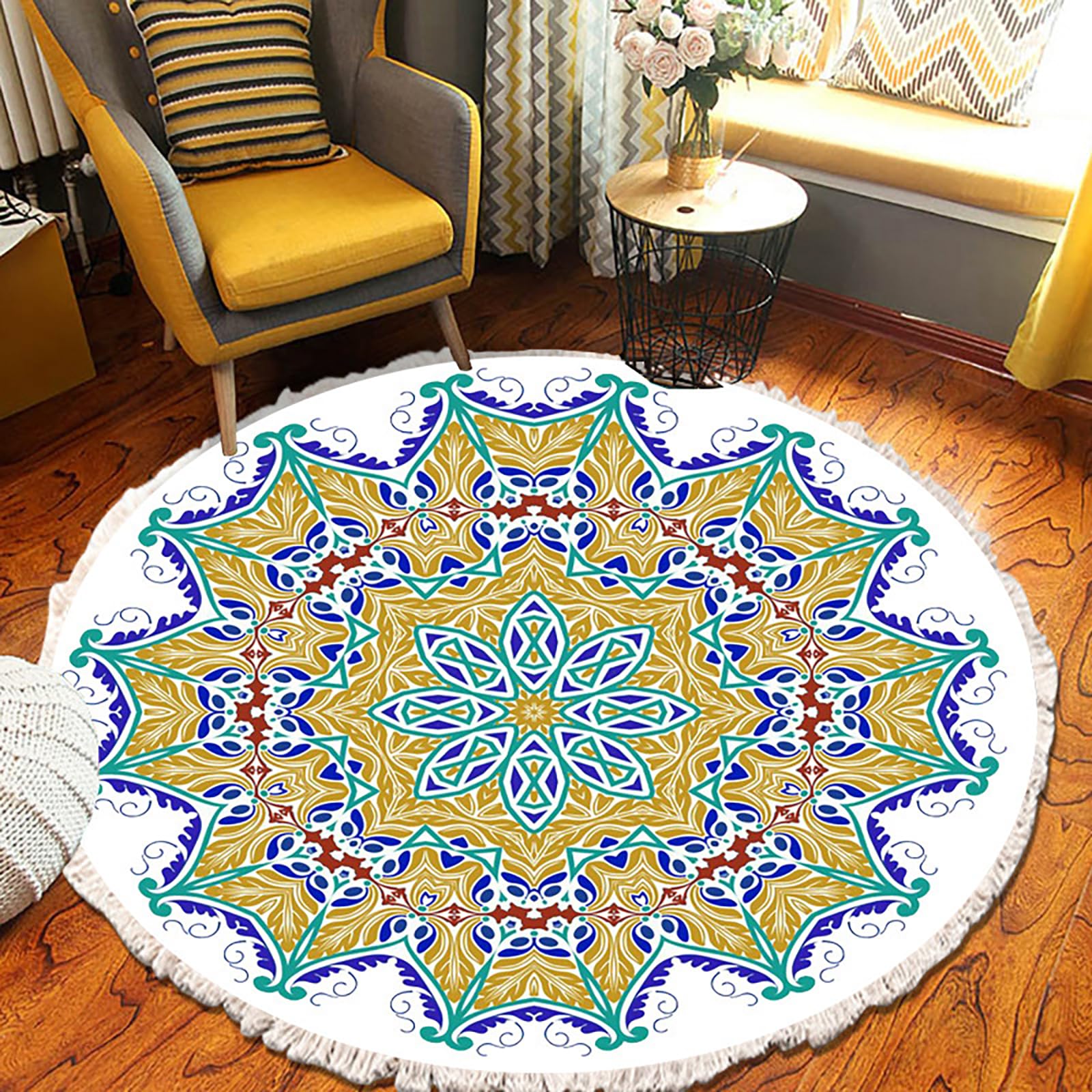 Tapis rayé multicolore de qualité supérieure avec surface douce et design unique