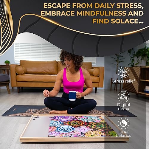 Miniatura 6 de ZenChalet Rompecabezas de madera con sensación suculenta de 1000 piezas  para mejorar el estado de ánimo y la concentración