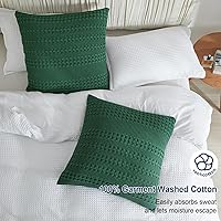 Vista 29 de PHF Fundas de almohada 100% algodón con tejido de gofre de 24 x 24 pulgadas, paquete de 2 fundas cuadradas para decoración elegante del hogar, sin
