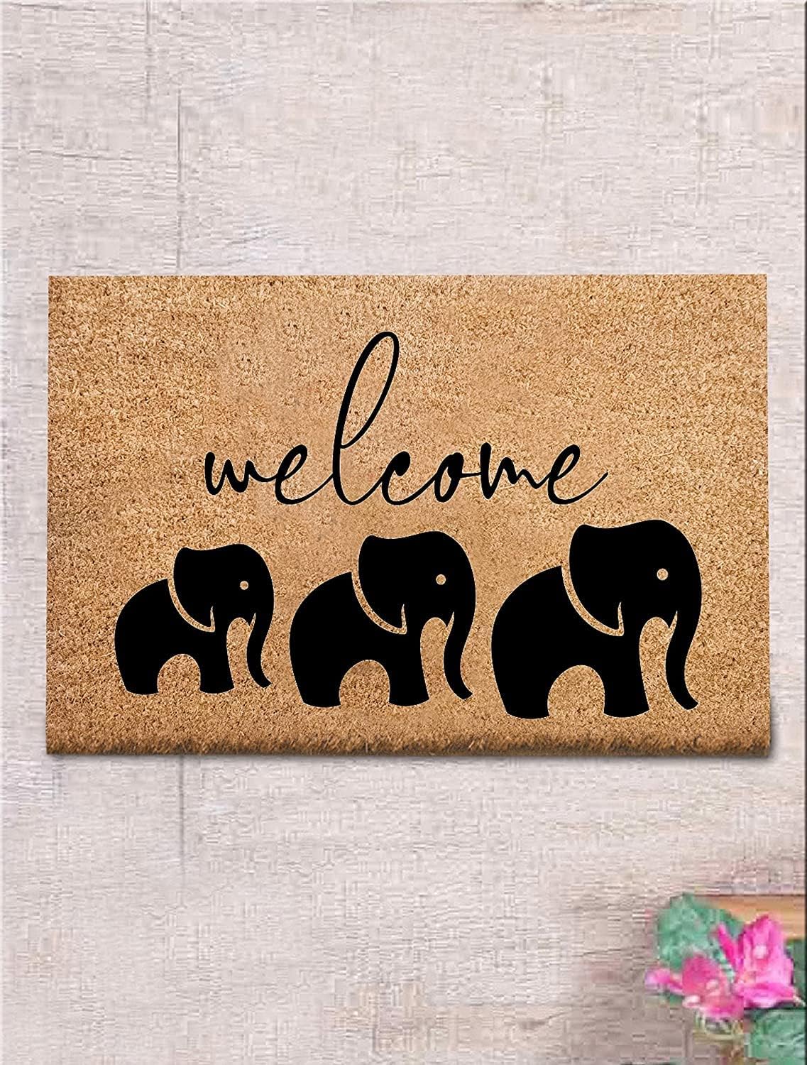 Baby Elephant Doormat, Coir Doormat, Door Mat, Housewarming