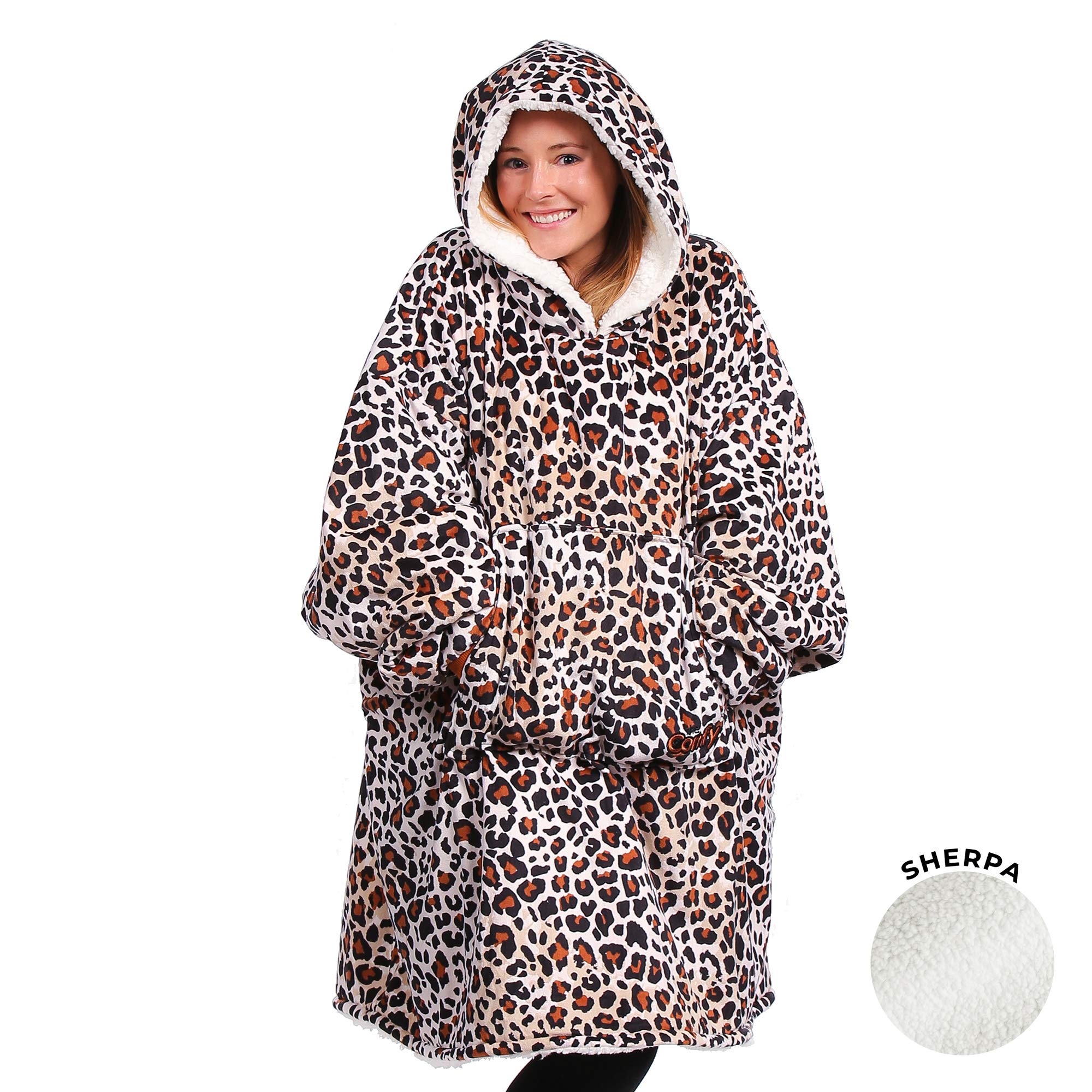 THE COMFY ORIGINAL | Oversized Microfiber & Sherpa Wearable Blanket, Seen On Shark Tank One Size Fits All