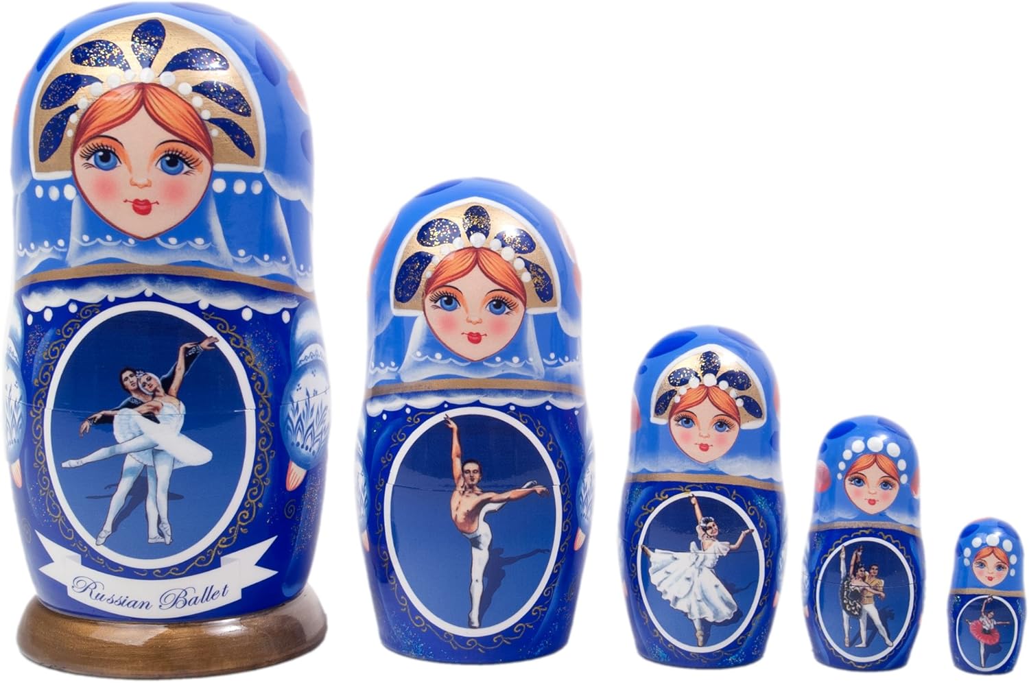 Golden Cockerel Russian Ballet Nesting Doll Matryoshka 5pc/6"