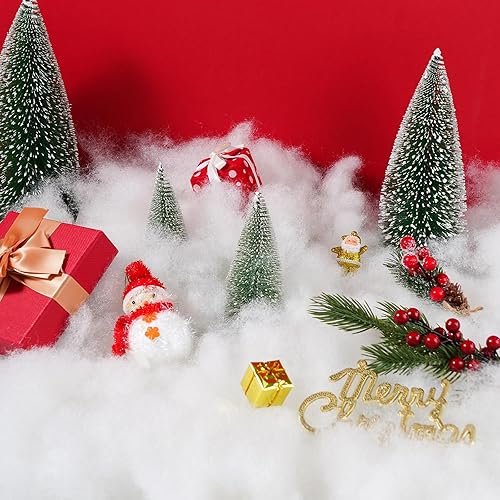 Vista 6 de 6Pack Christmas Fake Snow Decoration 600g/21.1oz Artificial Fluffy Snow Fiber Soft Fake Fluffy Snow Blanket Indoor Fake Winter Snow Stuffing Snow