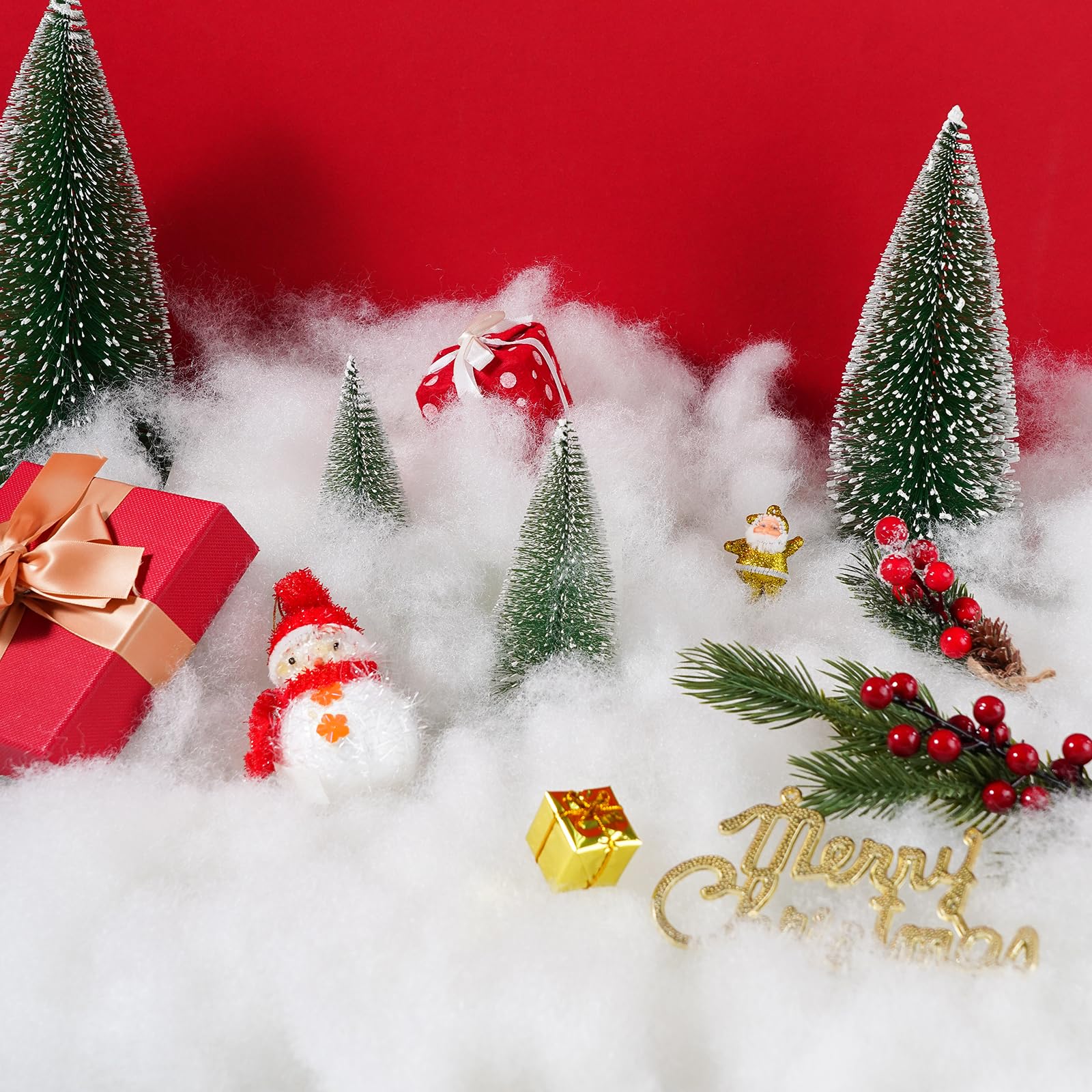 6 Stück Weihnachten Gefälschte Schnee Dekoration Künstliche Flauschige Schnee Faser Weiche Gefälschte Flauschige Schneedecke Indoor Gefälschte Winter Schnee Füllung Schneeabdeckung für