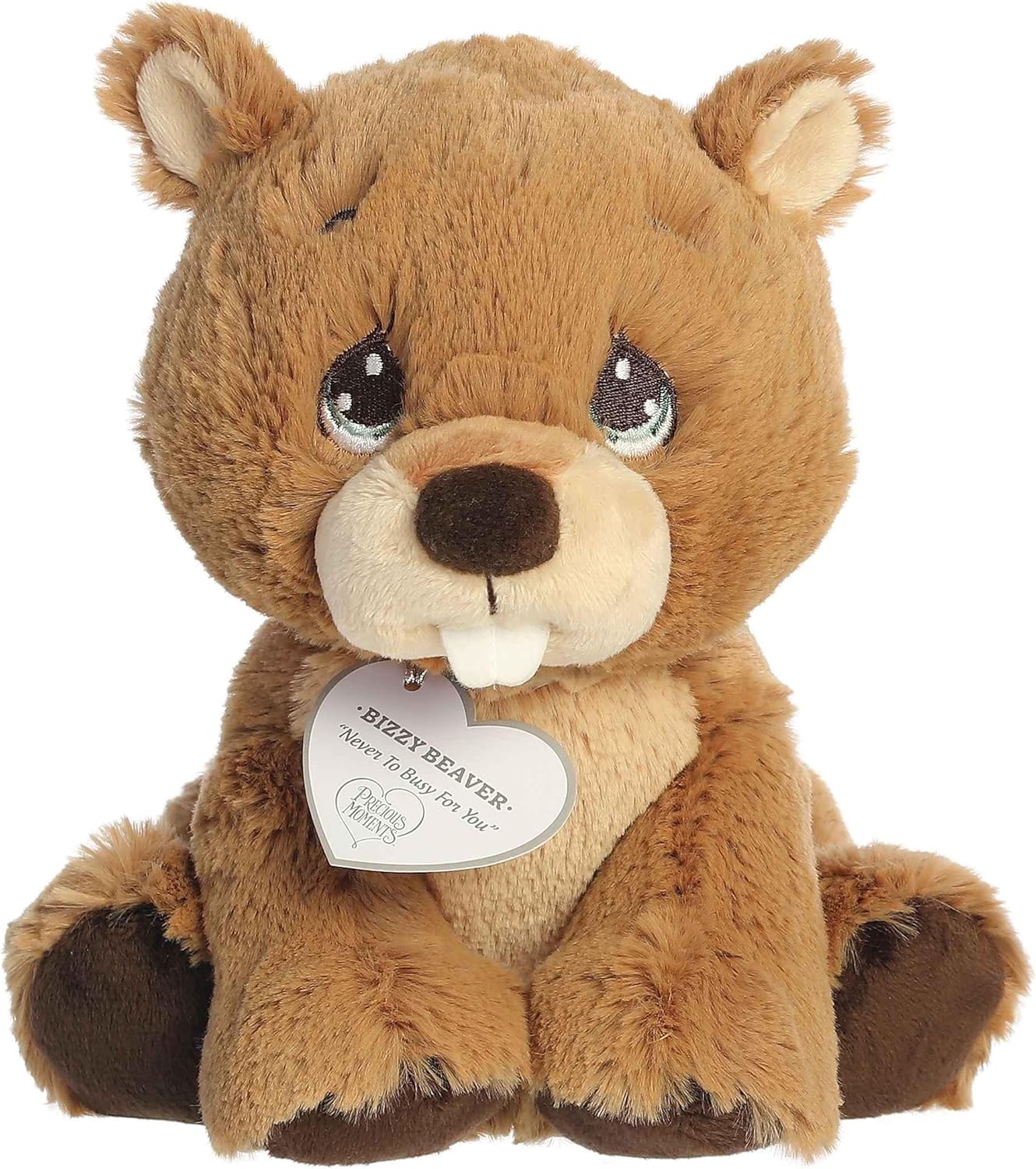 Aurora® Adorable Precious Moments™ Bizzy Beaver Stuffed Animal - Heartwarming Toy for Comforting Children - for Sentimental Gifts, Birthdays, and Adults - Brown 7.5 Inches