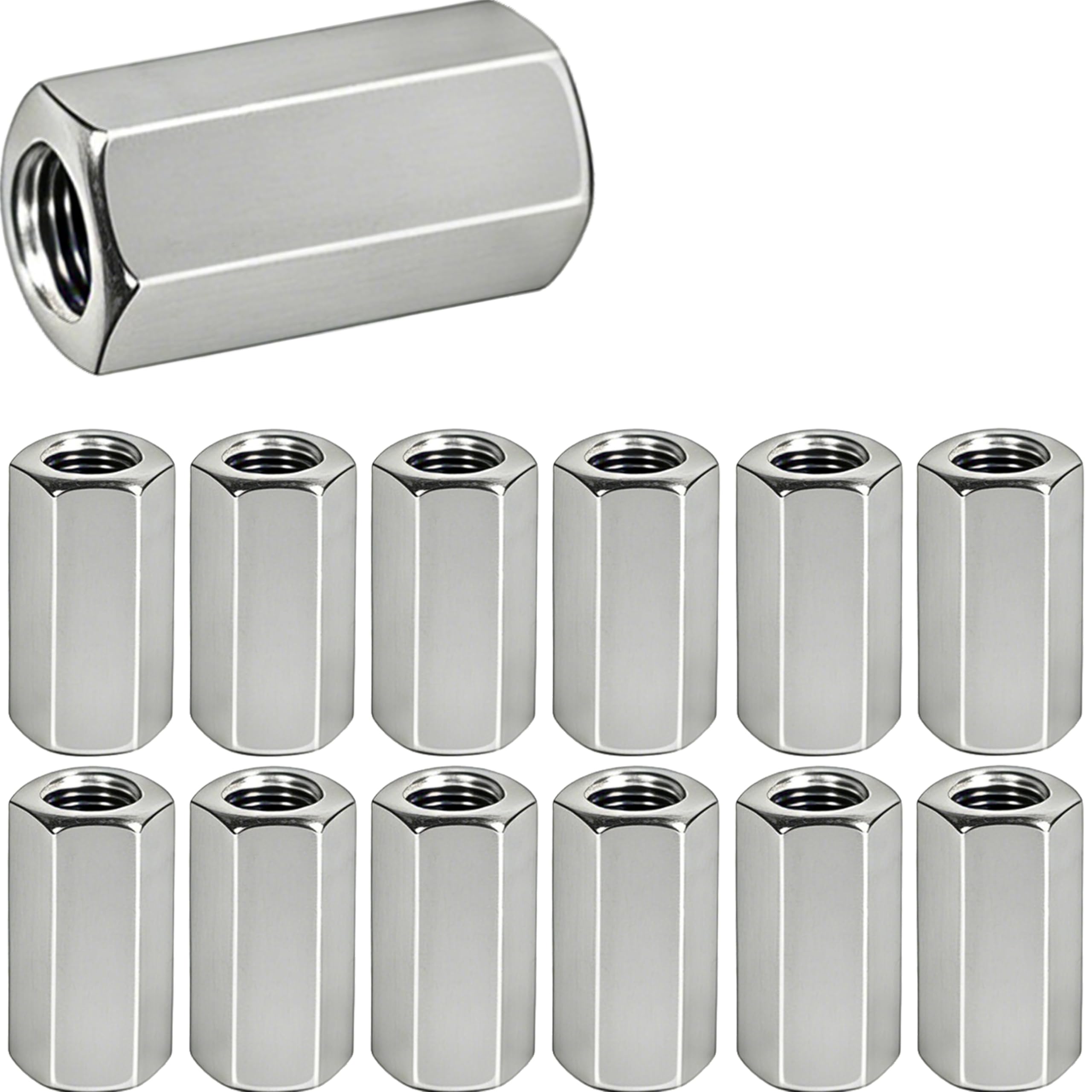 304 Stainless Steel Coupling Nuts - M10 x 1.5 -1