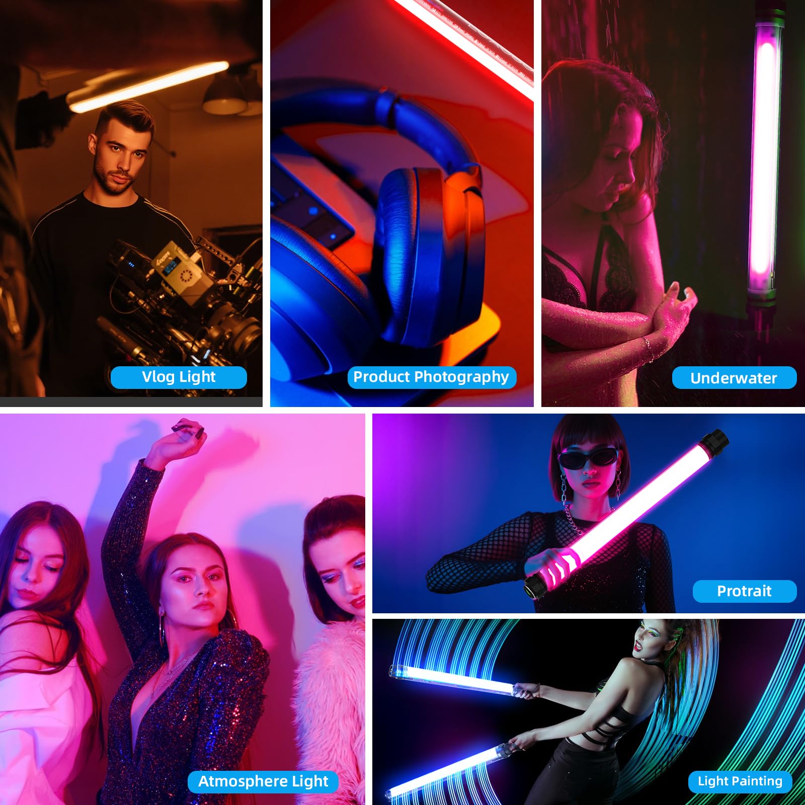 LUXCEO P7RGB Pro LED Video Licht Handheld Fotografie Licht 3000K-6000K,10400 mAh，RGB Full Color CRI≥95 Unterstützung APP Fernbedienung