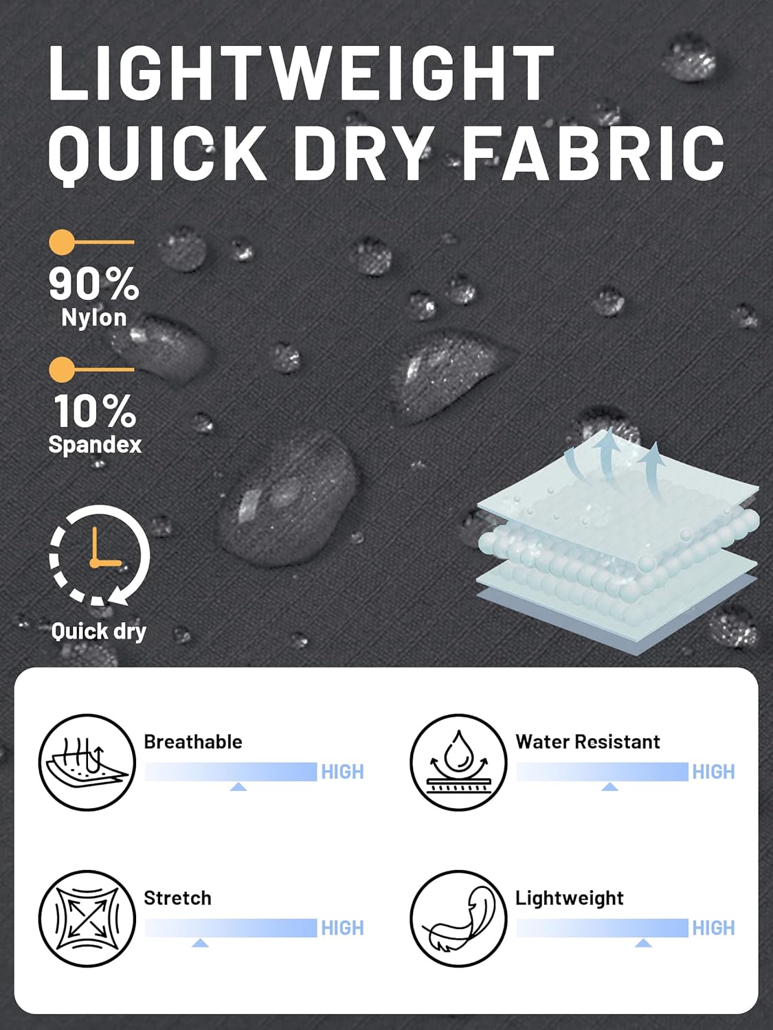 TACVASEN Men's Summer Outdoor Shorts Quick Dry Water Resistant Cargo Casual Golf Work Hiking Shorts (NO Belt) - Image 6