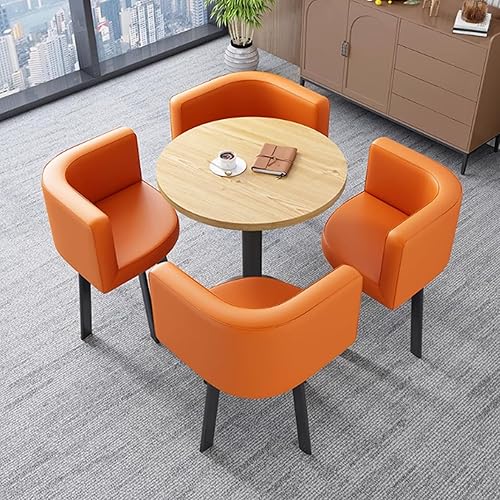 Miniatura 12 de YVYKFZD Office Reception Room Club Table, Simple Coffee Kitchen Dining Table Set, Round Conference Table, Small Conference Room Tables and Chairs