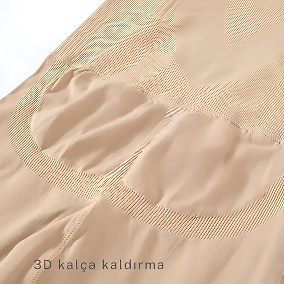 Bel Basen İnceltici Kalça Sıkılaştırıcı Yüksek Bel Paçalı Korse Tayt Lazer Kesim Pushup Korse