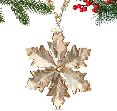 Crystal Snowflake Ornament Hallmark Christmas Ornament 2024 Champagne Glass Tree Window Hanging