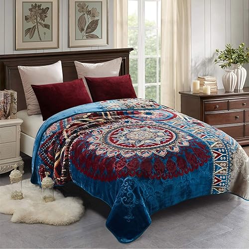 JML - Manta de forro polar, tamaño king, manta de visón coreano, 85 x 95 pulgadas, 9 libras, capa individual, suave y cálida, gruesa manta de visón