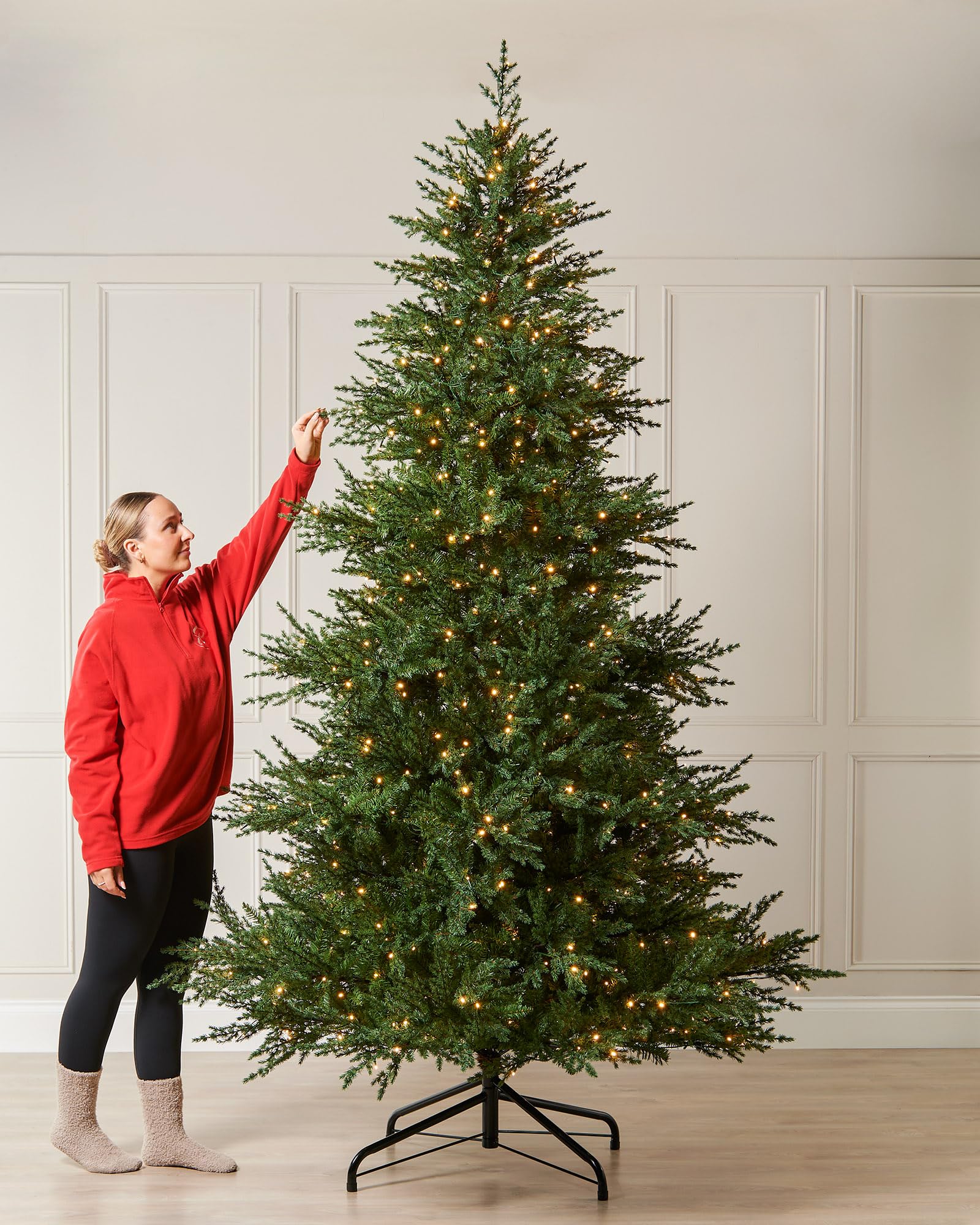 Pre-Lit Traditional Fir Multi-Function Christmas Tree, 9 ft