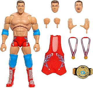 WWE Ultimate Edition Action Figure & Accessories, 6-inch Kurt Angle Collectible Set, Swappable Heads & Hands, Entrance Gear & 30 Articulation Points, HVF83