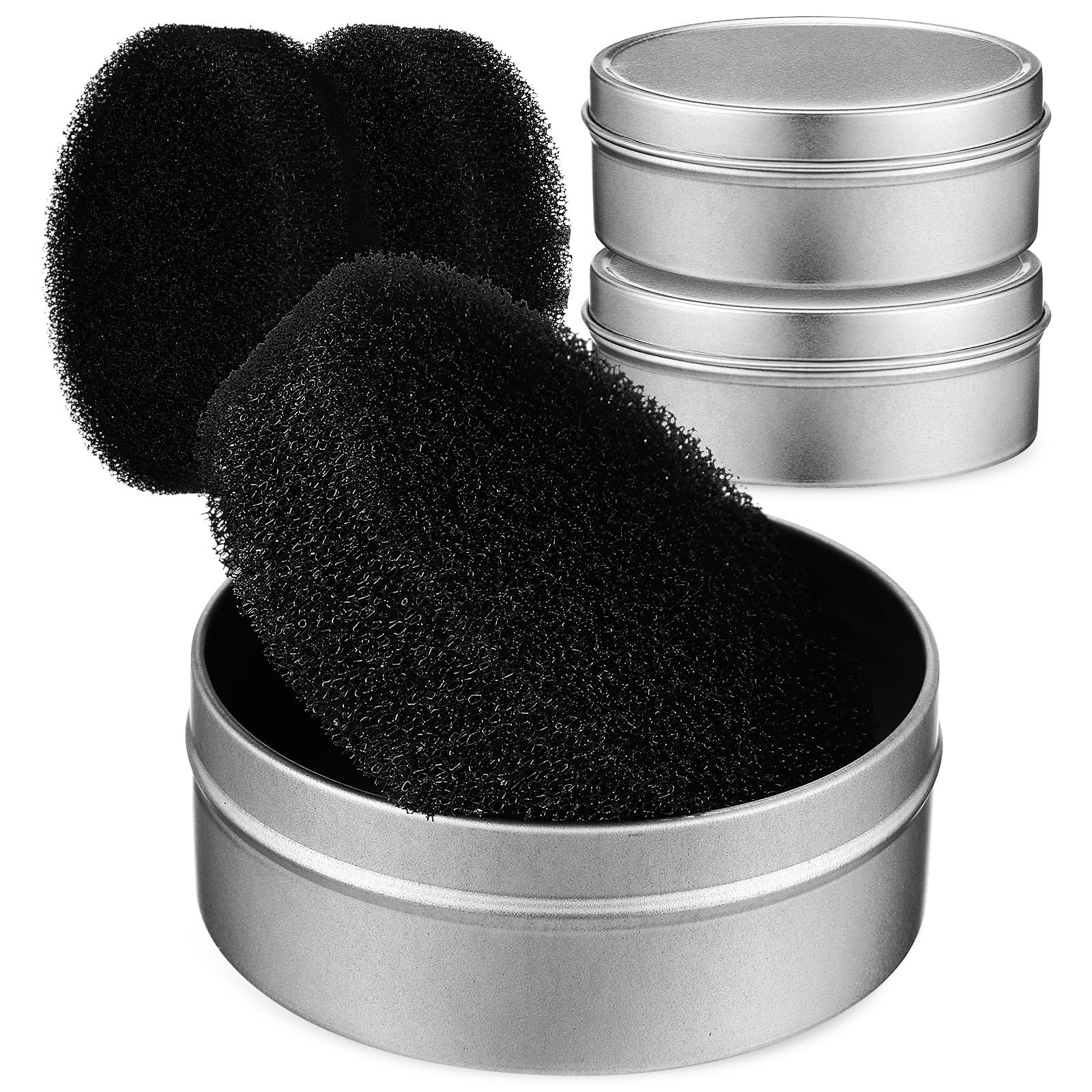 3pcs Makeup Brush Cleaner Box Set with 3pcs Replacement Dry Cleaning Sponges Makeup Brush Cleaning Tool