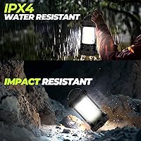Vista 5 de Linterna de campamento de 3000 lúmenes, faroles LED para cortes de energía con cargador de teléfono de 4400 mAh, linterna recargable resistente a