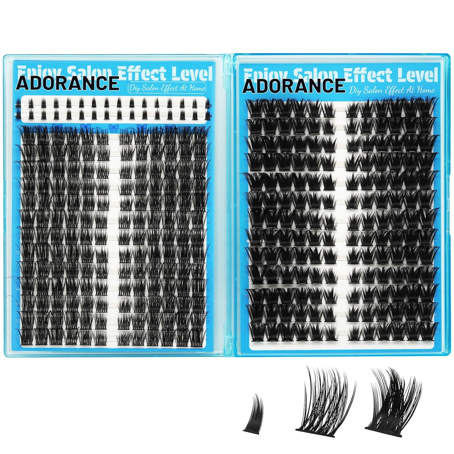 Adorance Lash Clusters, 344pcs Bottom Cat Mixed Length DIY Individual Lashes, Soft Wispy Eyelash Extensions, Professional DIY Eyelashes Adorance Lash Clusters, 344pcs Bottom Cat Mixed Length DIY Individual Lashes, Soft Wispy Eyelash Extensions, Professional DIY Eyelashes
