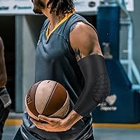 Vista 2 de Coderas de voleibol, protectores elásticos de panal de abeja con acolchado de esponja, almohadillas de antebrazo a prueba de golpes, mangas