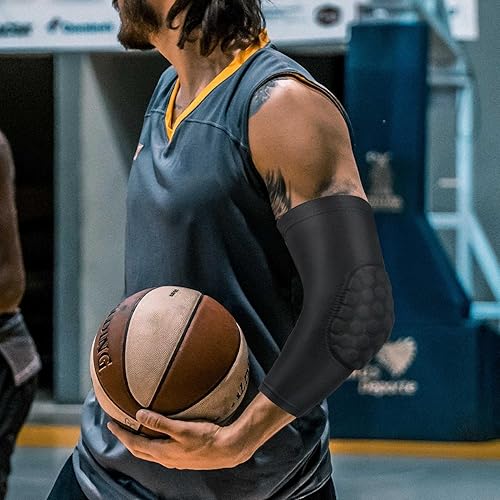 Miniatura 2 de Coderas de voleibol, protectores elásticos de panal de abeja con acolchado de esponja, almohadillas de antebrazo a prueba de golpes, mangas de