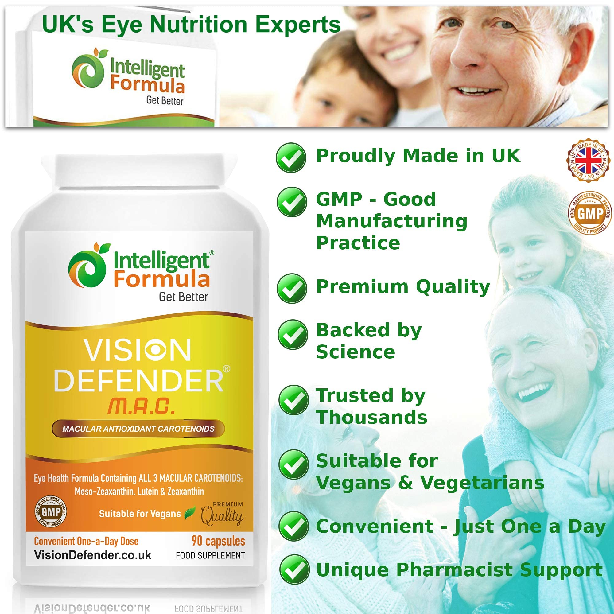 Lutein, Zeaxanthin & MesoZeaxanthin Eye Supplement Vision Defender