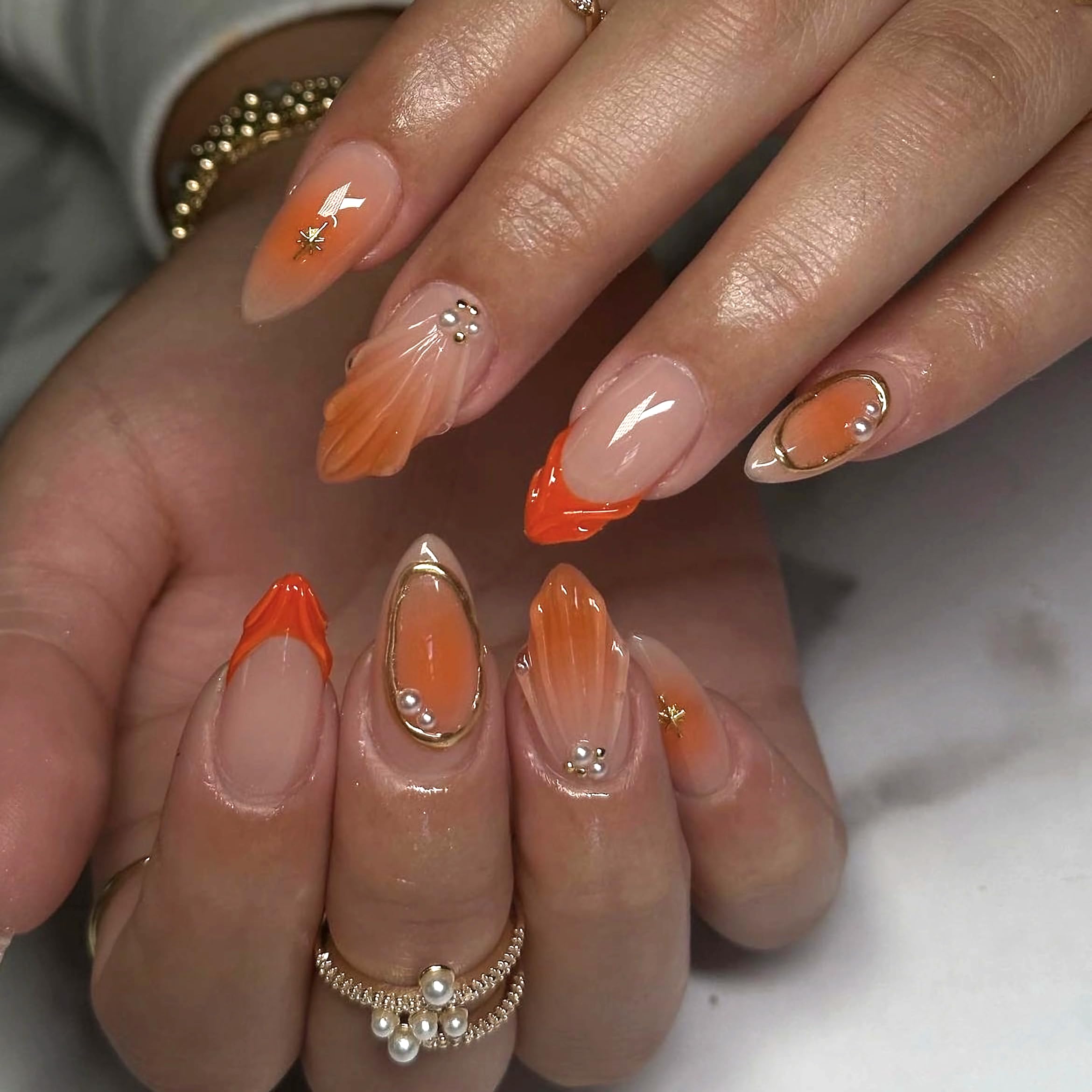 orange dress nails 6 Best Nail Colors That Go With a Coral & Orange Dress